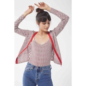 UO Lucky Ribbed Knit Cardigan Medium Pink Rose NWT